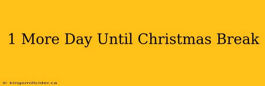 1 More Day Until Christmas Break