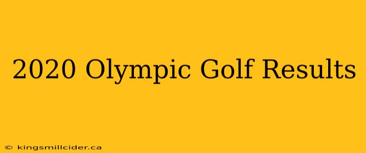 2020 Olympic Golf Results