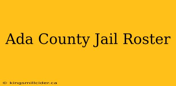 Ada County Jail Roster