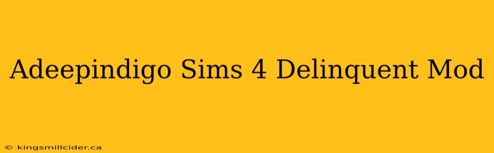 Adeepindigo Sims 4 Delinquent Mod