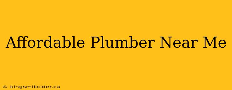 Affordable Plumber Near Me