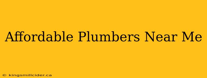 Affordable Plumbers Near Me