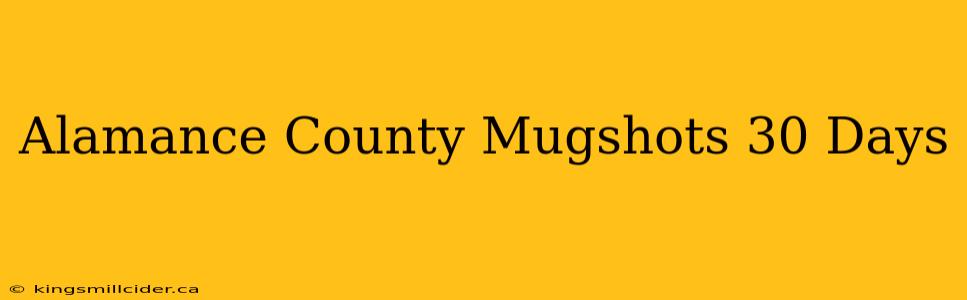 Alamance County Mugshots 30 Days