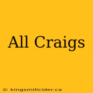 All Craigs