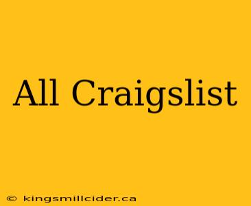 All Craigslist