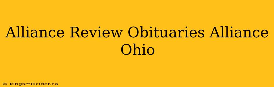 Alliance Review Obituaries Alliance Ohio