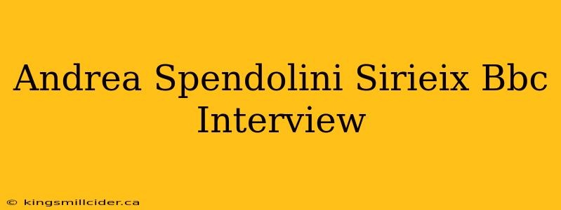 Andrea Spendolini Sirieix Bbc Interview