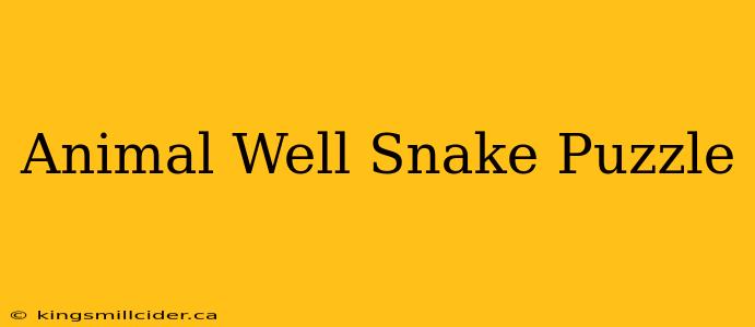 Animal Well Snake Puzzle