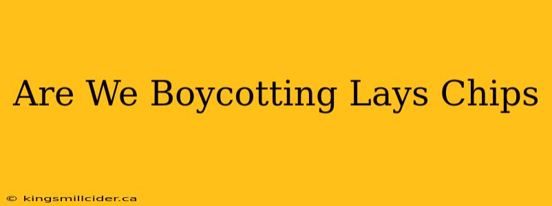 Are We Boycotting Lays Chips