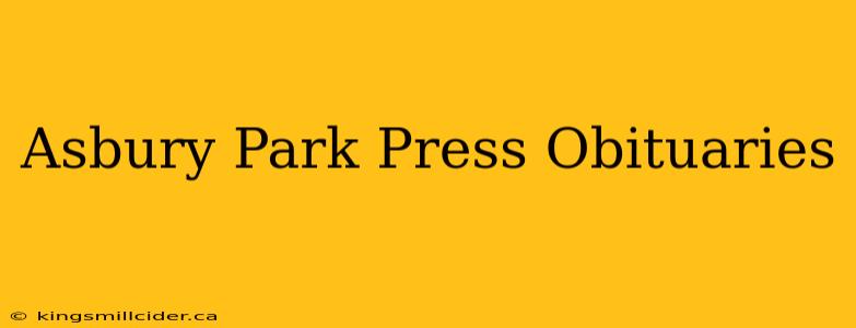 Asbury Park Press Obituaries