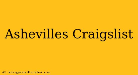 Ashevilles Craigslist