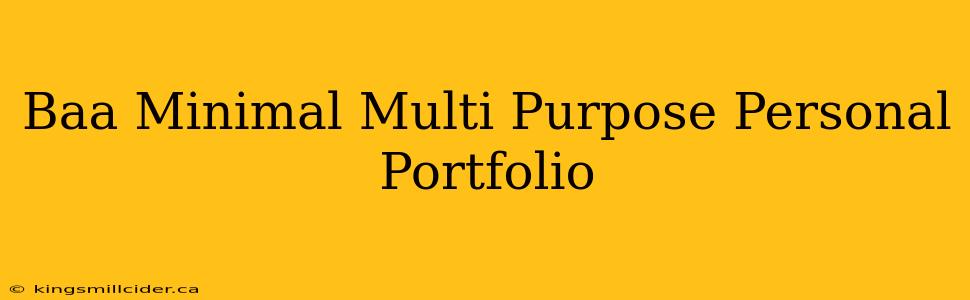 Baa Minimal Multi Purpose Personal Portfolio