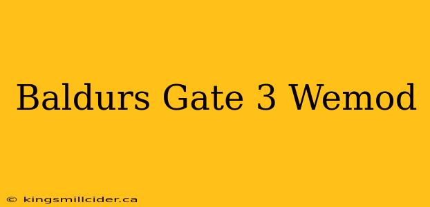 Baldurs Gate 3 Wemod