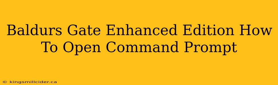 Baldurs Gate Enhanced Edition How To Open Command Prompt