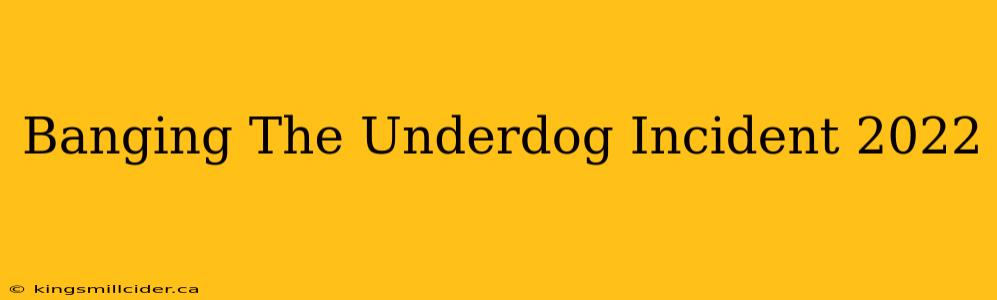 Banging The Underdog Incident 2022