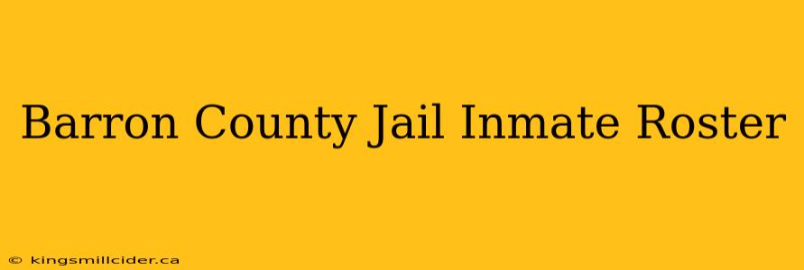 Barron County Jail Inmate Roster