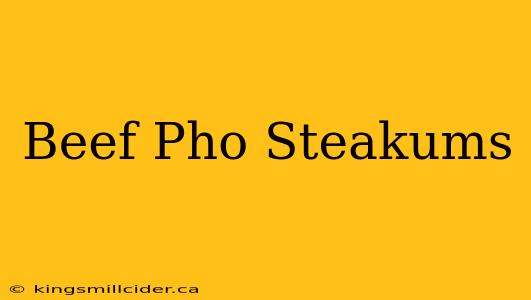 Beef Pho Steakums