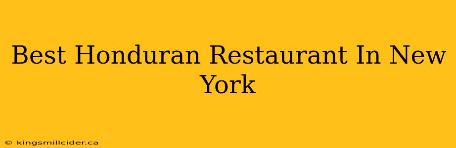 Best Honduran Restaurant In New York