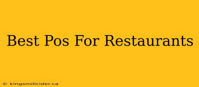 Best Pos For Restaurants