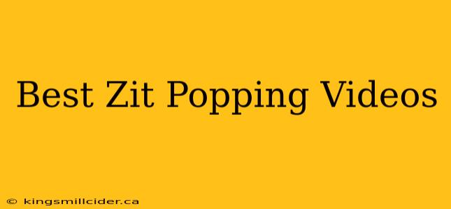 Best Zit Popping Videos