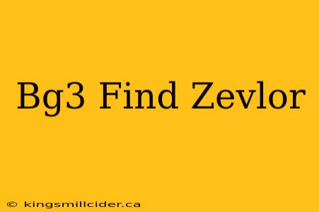 Bg3 Find Zevlor