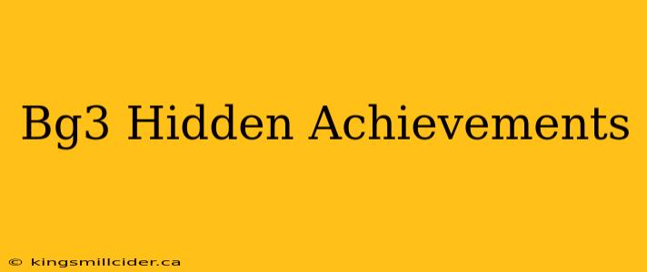 Bg3 Hidden Achievements