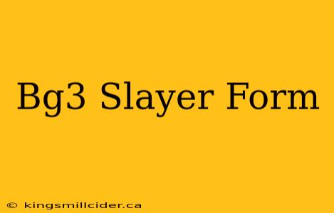 Bg3 Slayer Form