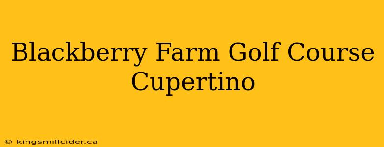 Blackberry Farm Golf Course Cupertino