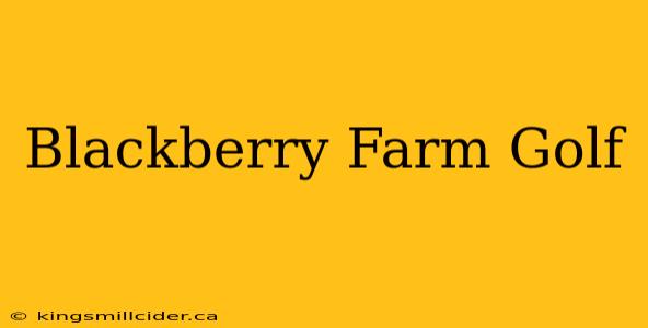 Blackberry Farm Golf