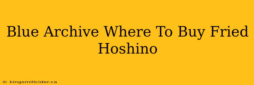 Blue Archive Where To Buy Fried Hoshino