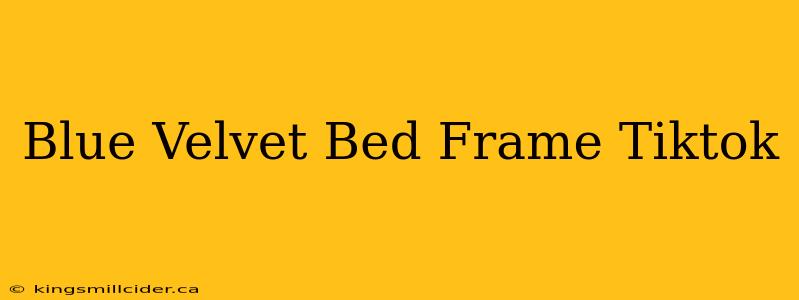 Blue Velvet Bed Frame Tiktok