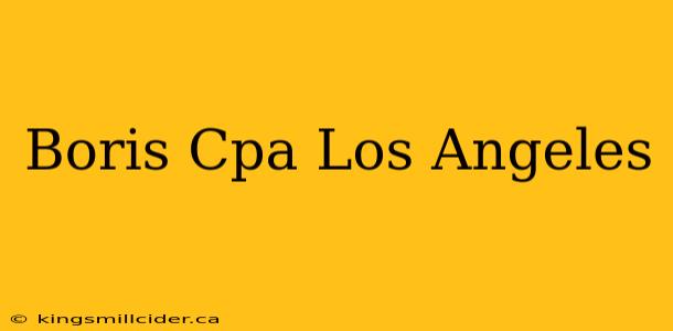 Boris Cpa Los Angeles