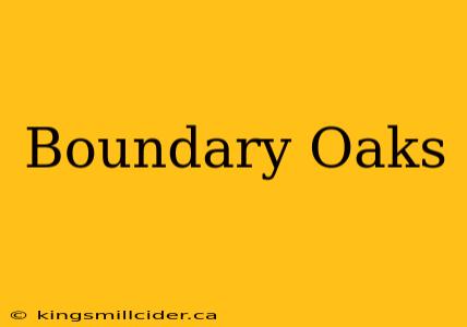 Boundary Oaks