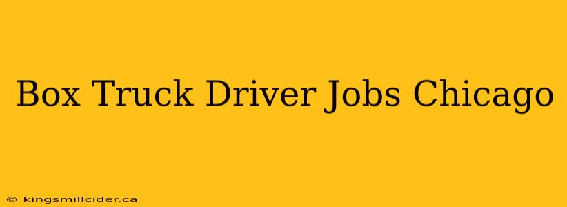 Box Truck Driver Jobs Chicago