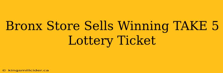 Bronx Store Sells Winning TAKE 5 Lottery Ticket