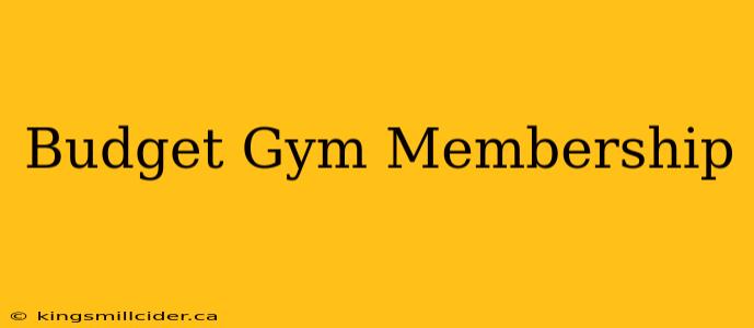 Budget Gym Membership