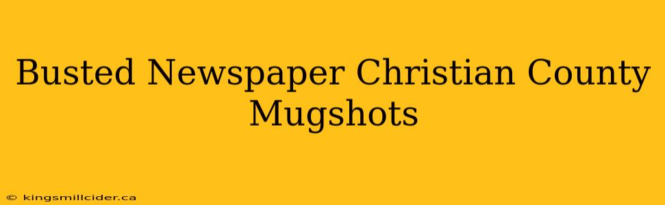 Busted Newspaper Christian County Mugshots