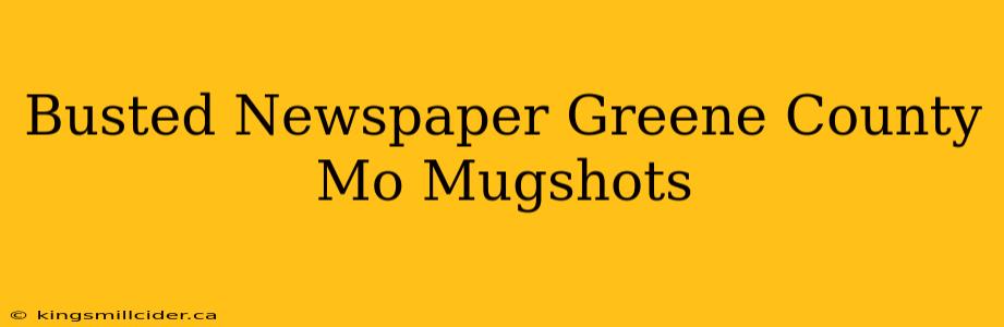 Busted Newspaper Greene County Mo Mugshots