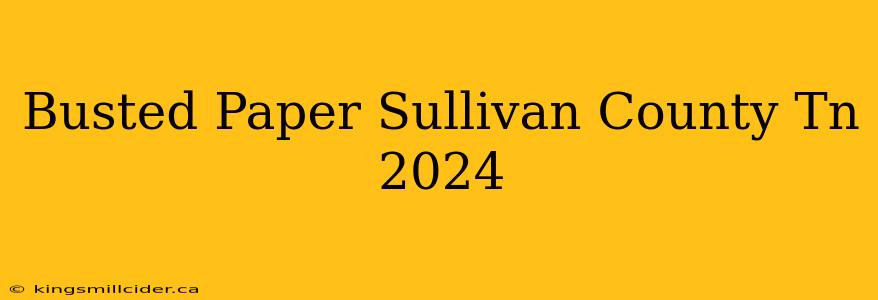 Busted Paper Sullivan County Tn 2024