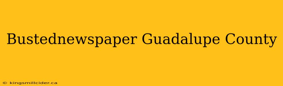 Bustednewspaper Guadalupe County