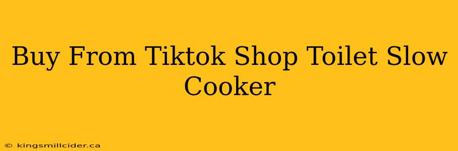 Buy From Tiktok Shop Toilet Slow Cooker