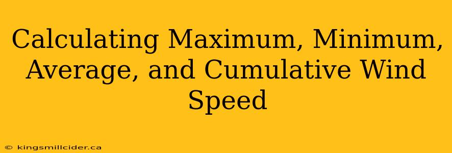 Calculating Maximum, Minimum, Average, and Cumulative Wind Speed