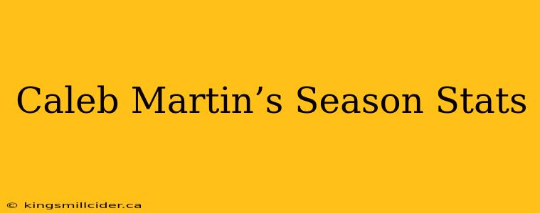 Caleb Martin’s Season Stats
