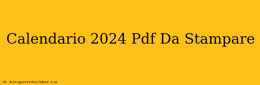 Calendario 2024 Pdf Da Stampare