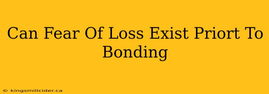 Can Fear Of Loss Exist Priort To Bonding