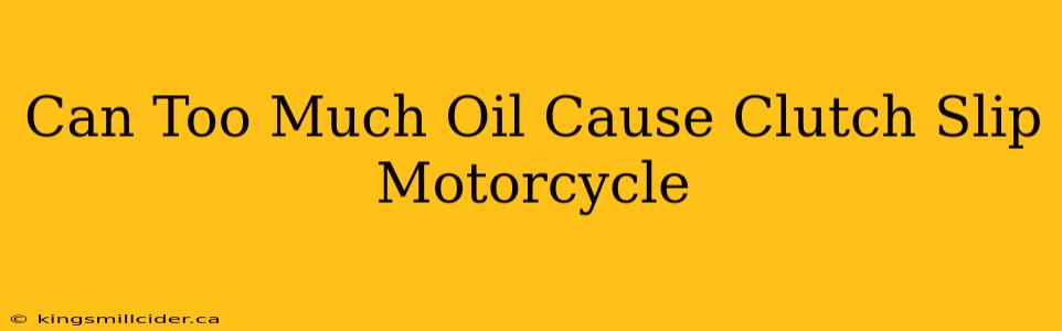 Can Too Much Oil Cause Clutch Slip Motorcycle