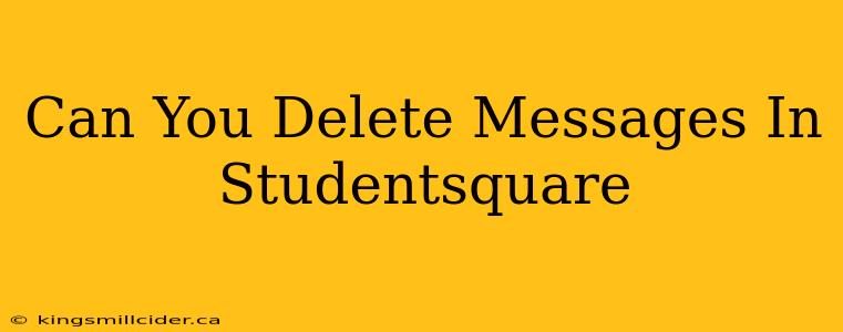 Can You Delete Messages In Studentsquare