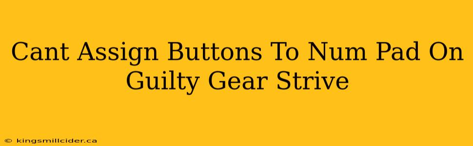 Cant Assign Buttons To Num Pad On Guilty Gear Strive