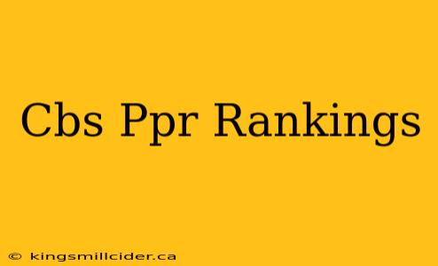 Cbs Ppr Rankings