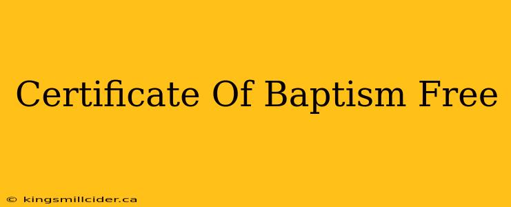 Certificate Of Baptism Free